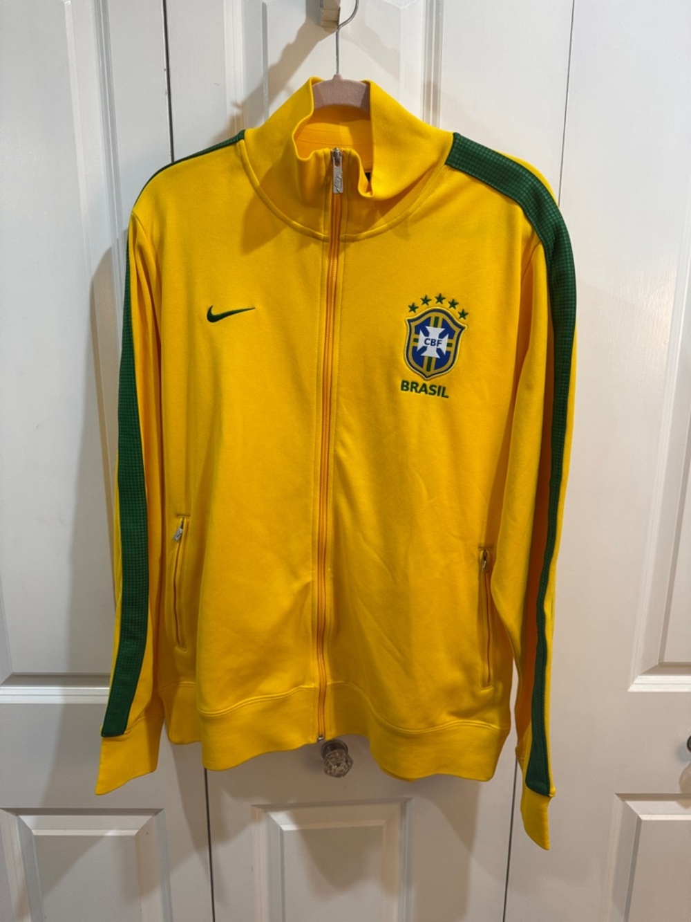 NWOT Nike Men’s Yellow and Green Brazil Track Jacket Brasil CBF